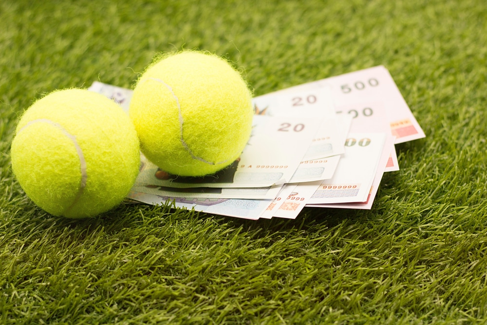 Kako se kladiti na tenis - teniske loptice i novci na travi