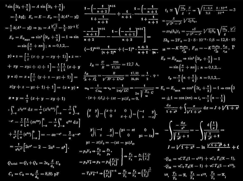 matematičke formule na ploči