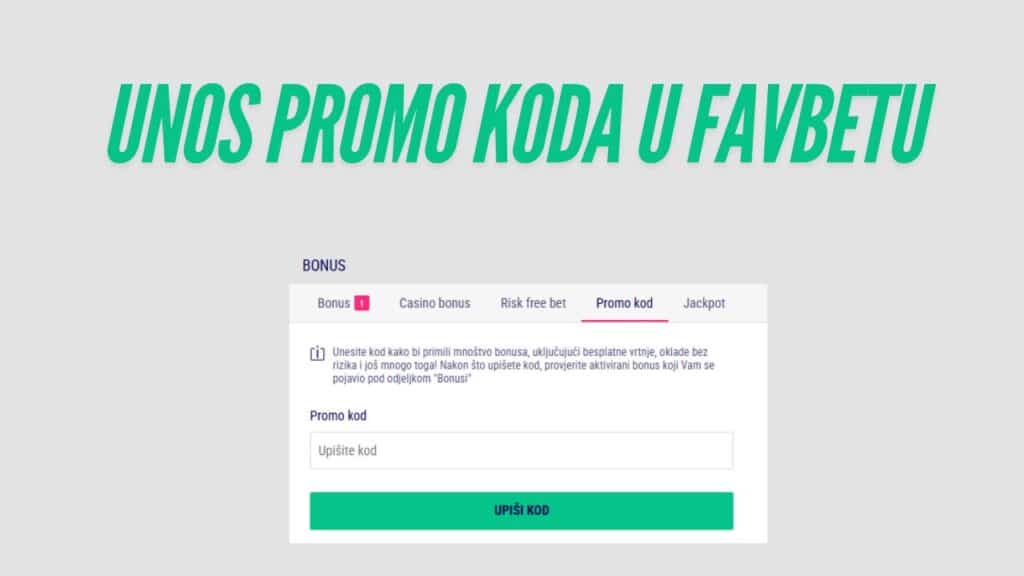 obrazac za unos promo koda u favbetu