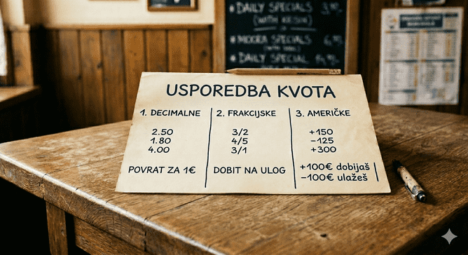 Razlika između decimalnih, frakcijskih i američkih kvota